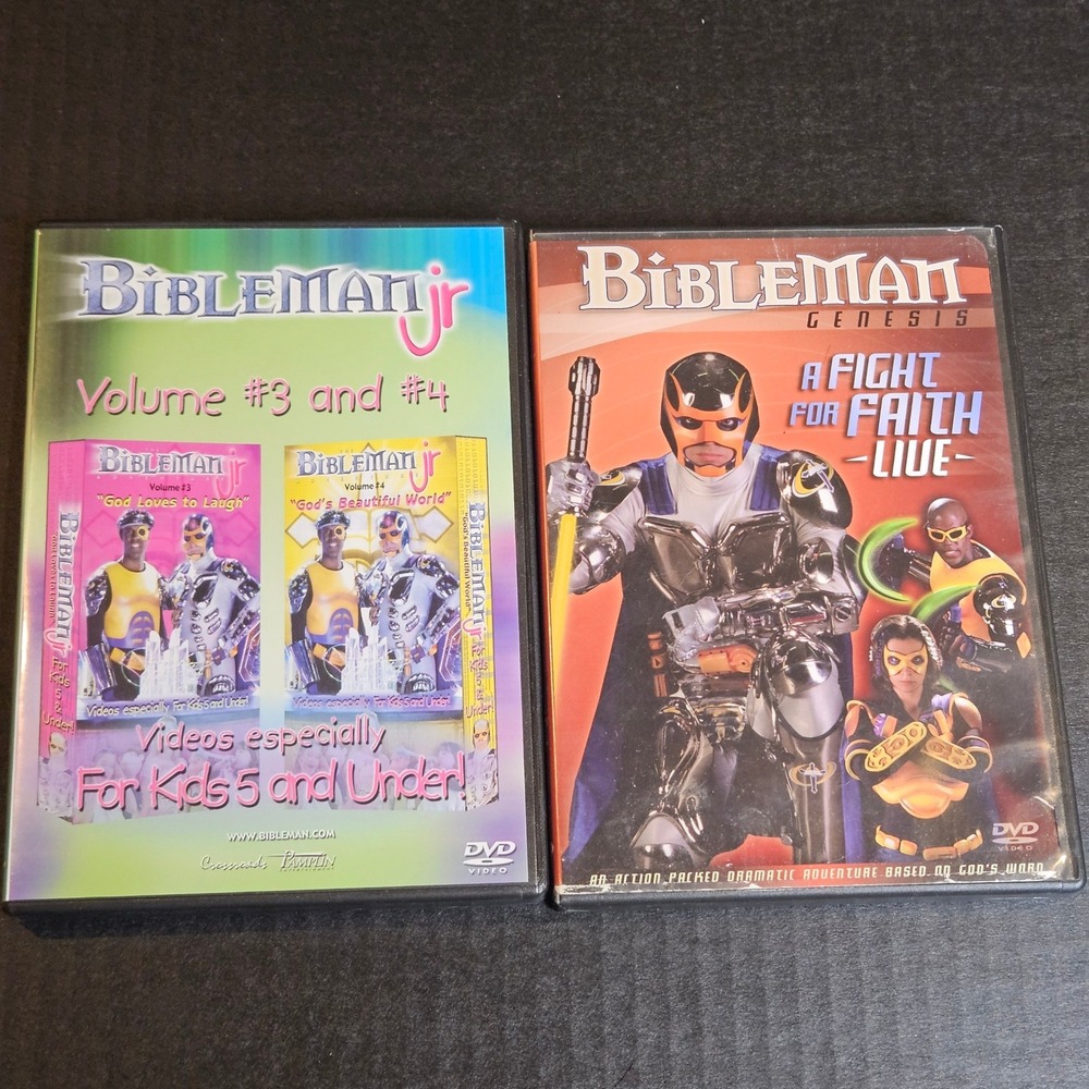 Bibleman DVD Lot Bibleman Jr Vol 3 4 & Genesis A Fight For Faith Live Kids Movie